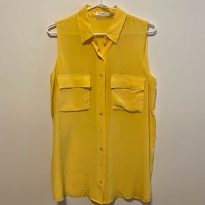 Sleeveless Yellow Equipment Blouse - size M